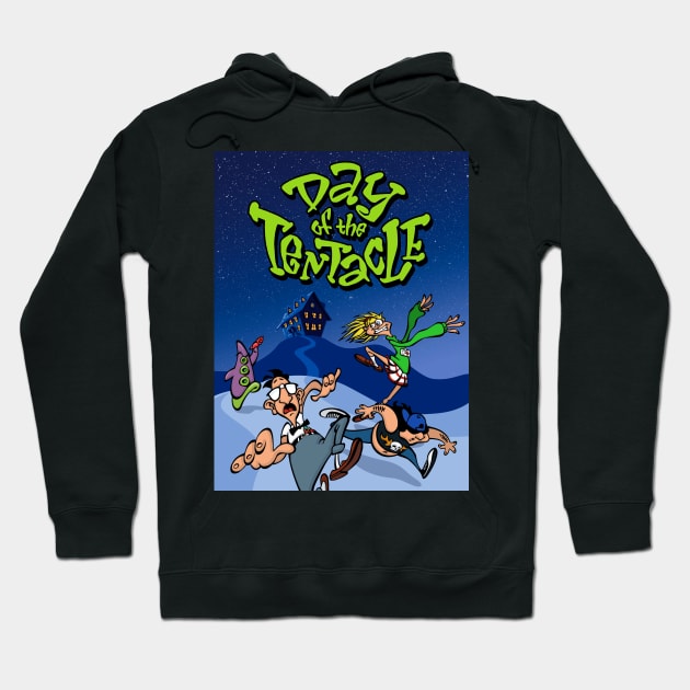 Day of the Tentacle [Text] Hoodie by Zagreba